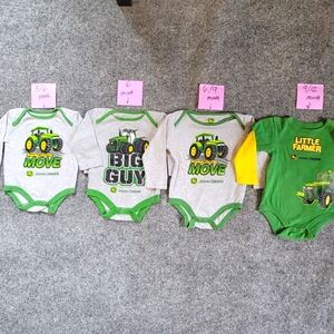 John Deere Baby Boy Bodysuits On The Move Big Guy Little Farmer Green Yellow